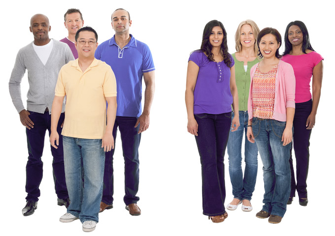 People of different genders and ethnicities